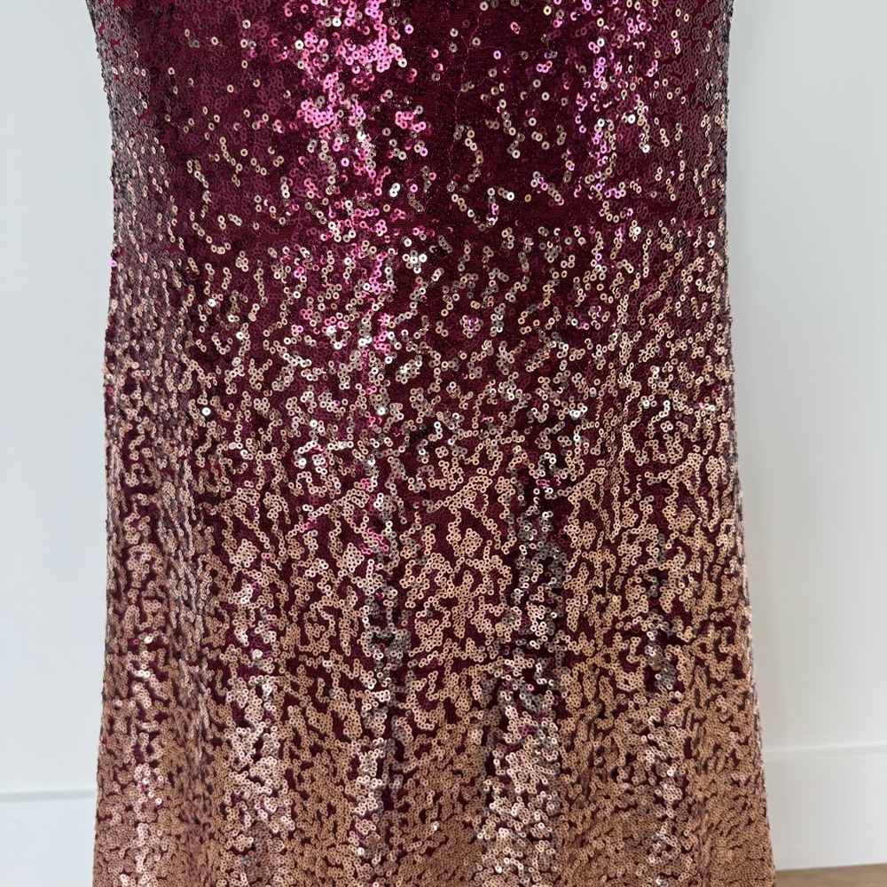 Turquoise Metallic Fit & Flare Formal Long Dress - Picture 15 of 15